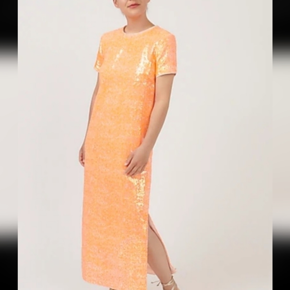 NWT J Crew Sequins orange dress